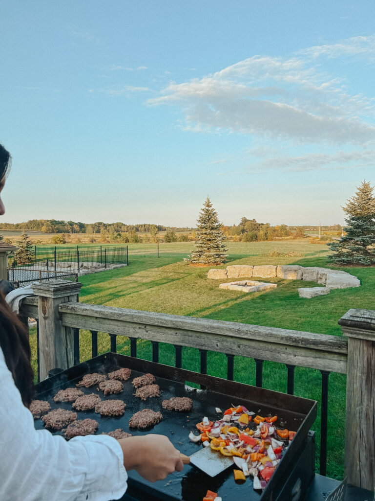 Grilling Dinner Outside